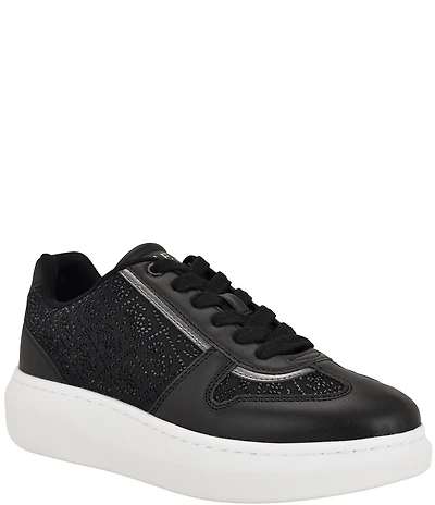 Guess Fhilip Rhinestone Logo Embellished Platform Sneakers