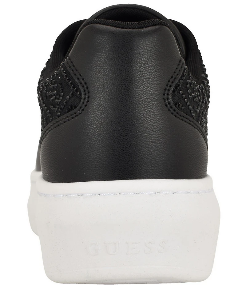Guess Fhilip Rhinestone Logo Embellished Platform Sneakers