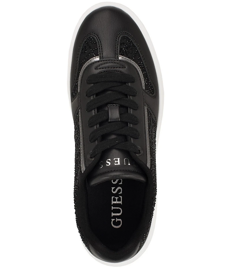 Guess Fhilip Rhinestone Logo Embellished Platform Sneakers