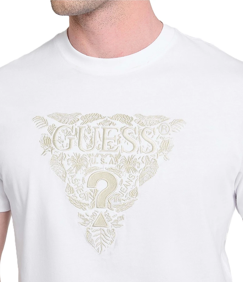 Guess Flower Embroidered Short Sleeve T-Shirt