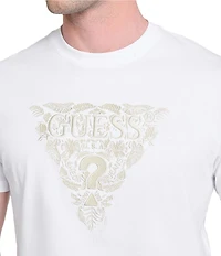 Guess Flower Embroidered Short Sleeve T-Shirt