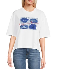Guess French Lips Short Sleeve Oversized T-Shirt