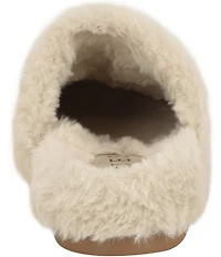 Guess Gascona Signature Logo Embellished Velvet Faux Fur Lined Mules