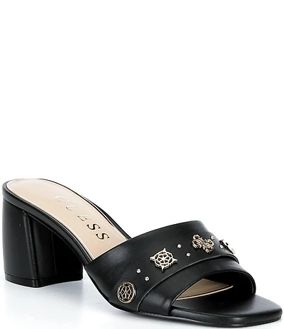 Guess Gauri Leather Block Heel Sandals