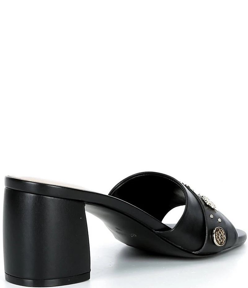 Guess Gauri Leather Block Heel Sandals