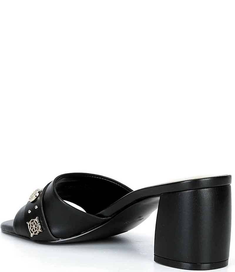 Guess Gauri Leather Block Heel Sandals