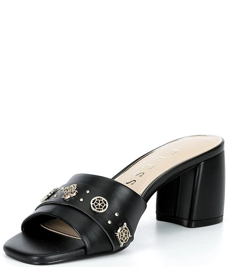 Guess Gauri Leather Block Heel Sandals
