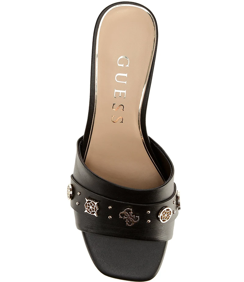 Guess Gauri Leather Block Heel Sandals