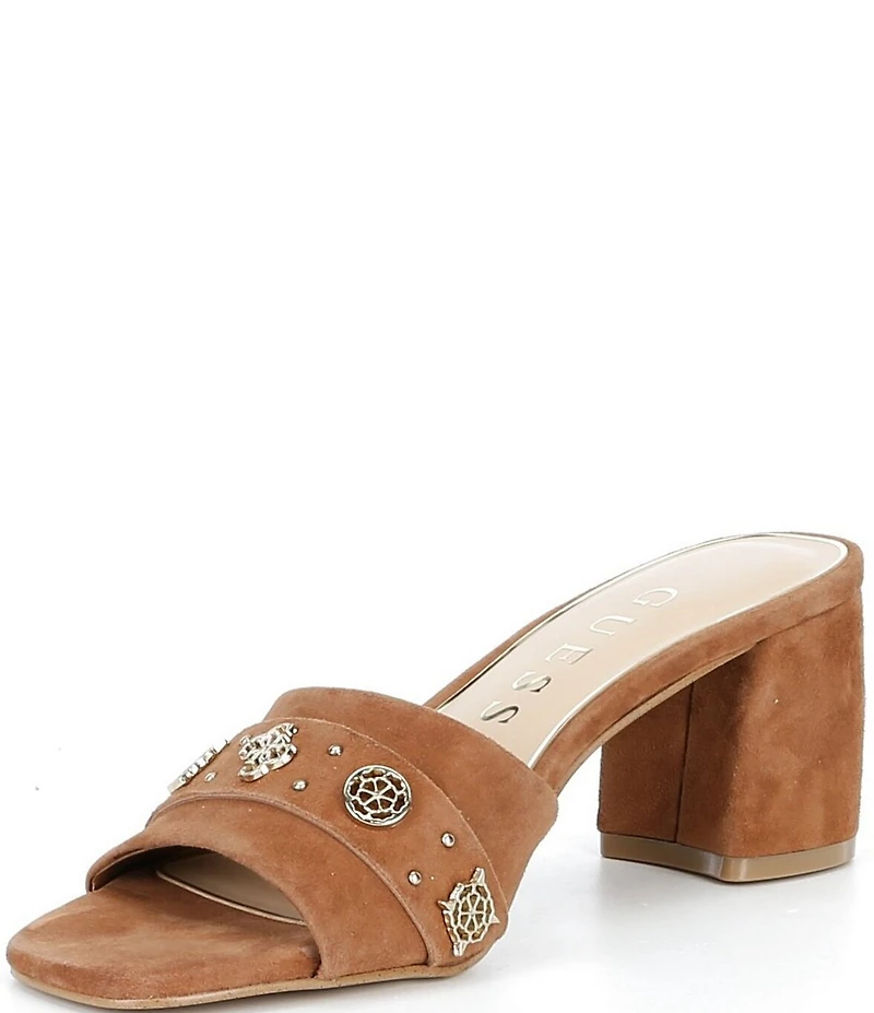 Guess Gauri Suede Block Heel Sandals