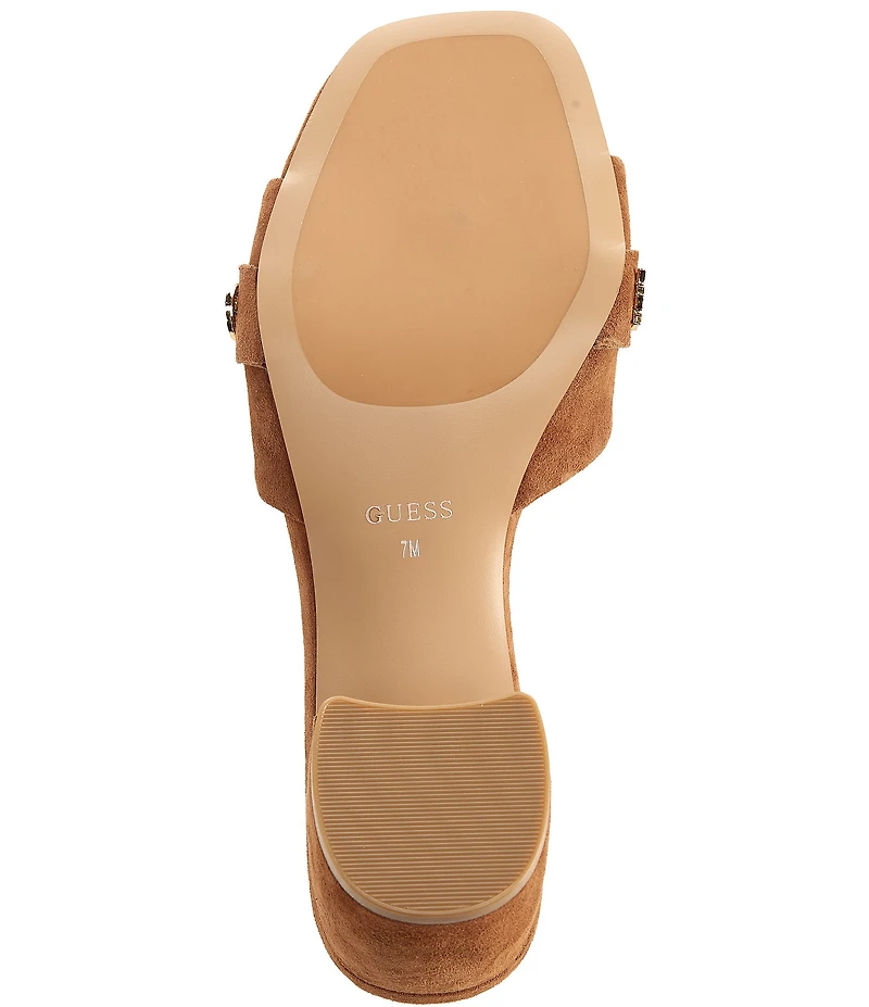 Guess Gauri Suede Block Heel Sandals