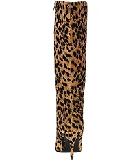Guess Gressa Leopard Print Pointed Toe Tall Dress Boots