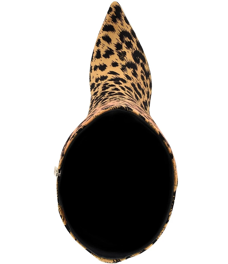 Guess Gressa Leopard Print Pointed Toe Tall Dress Boots