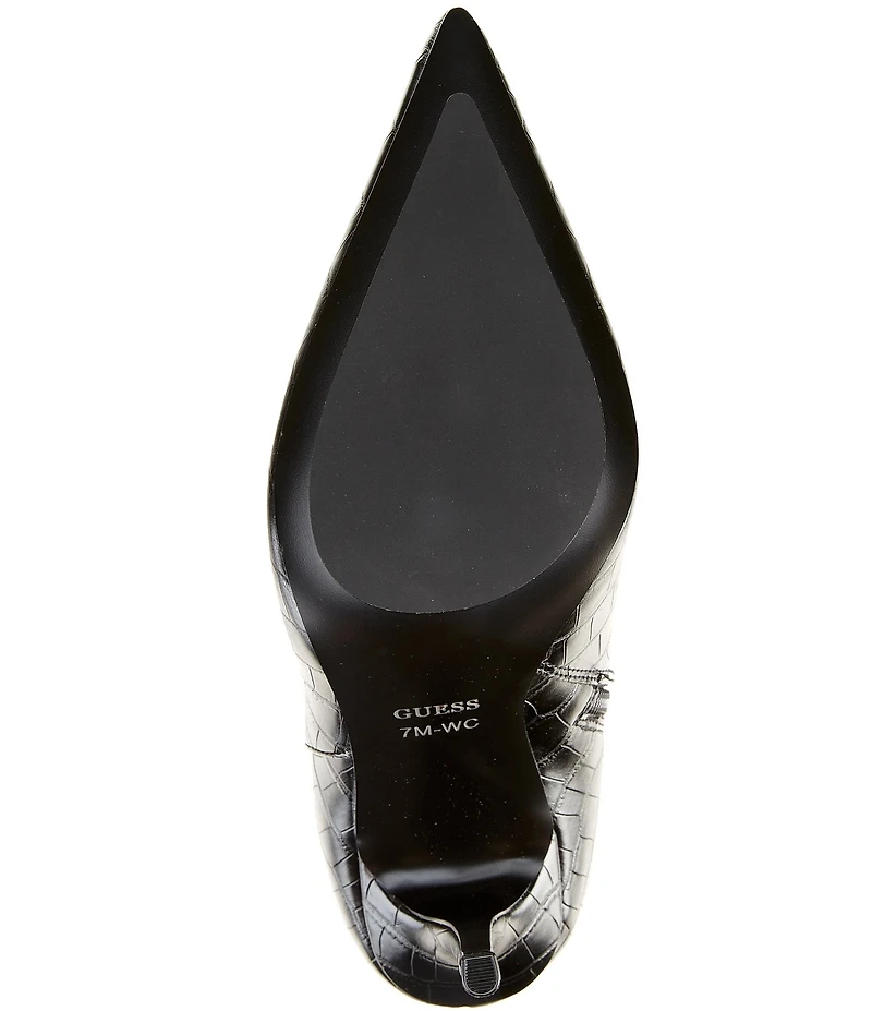 Guess Gressa Shiny Croco Embossed Dress Boots