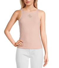 Guess Guendalina Sleeveless Round Neck Rib-Knit Top