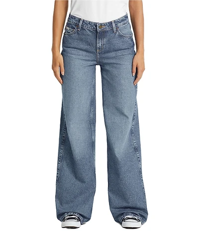 Guess Mid Rise Wide Leg Denim Jeans