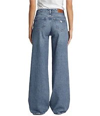 Guess Mid Rise Wide Leg Denim Jeans