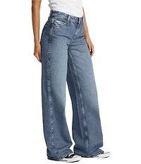 Guess Mid Rise Wide Leg Denim Jeans