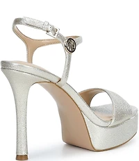 Guess Hendora Metallic Leather Platform Dress Sandals