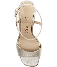 Guess Hendora Metallic Leather Platform Dress Sandals