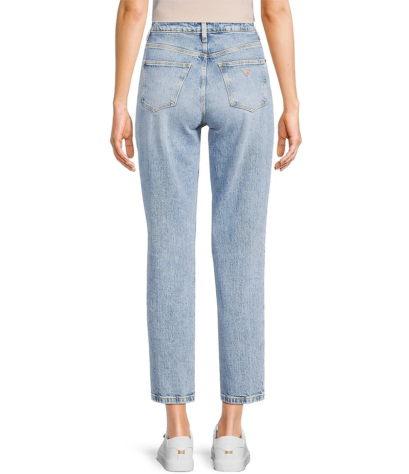Guess High Rise Straight Leg Denim Mom Jeans