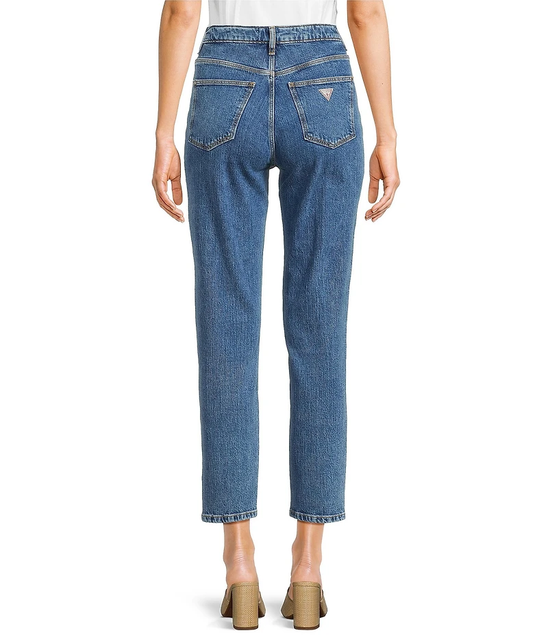 Guess High Rise Straight Leg Denim Mom Jeans
