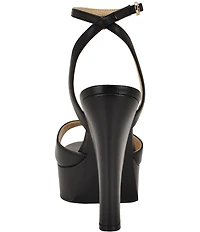 Guess Hitten Leather Platform Tapered Block High Heel Dress Sandals
