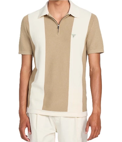 Guess Humphrey Short Sleeve Striped Polo Sweater