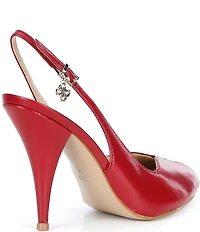 Guess Ilovea Leather Peep Toe Slingback Pumps