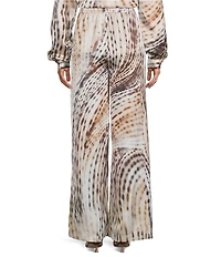 Guess Ines Coordinating Satin Animal Print Wide Leg Joggers