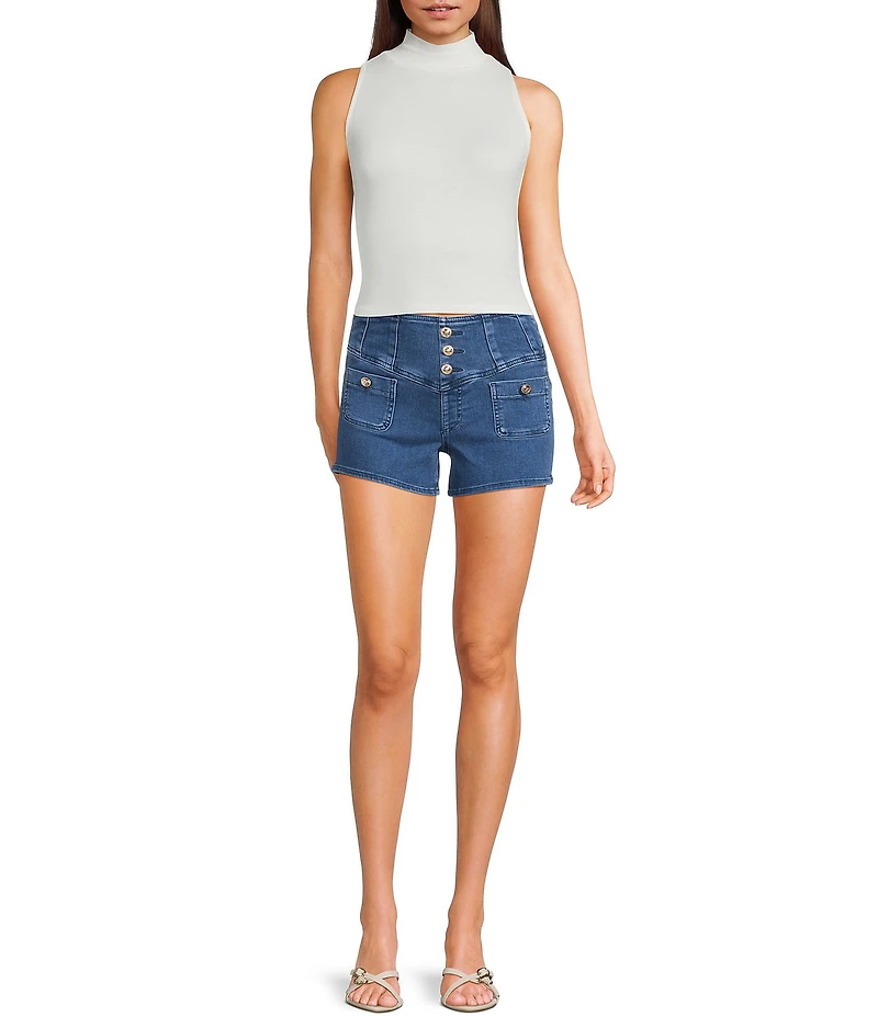 Guess Janna High Rise Denim Shorts