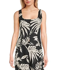 Guess Jemma Tropical Printed Sleeveless Linen Blend Coordinating Top