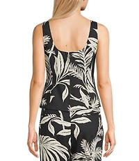 Guess Jemma Tropical Printed Sleeveless Linen Blend Coordinating Top