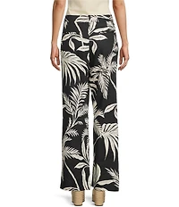 Guess Jemma Tropical Printed Wide Leg Linen Blend Coordinating Pants