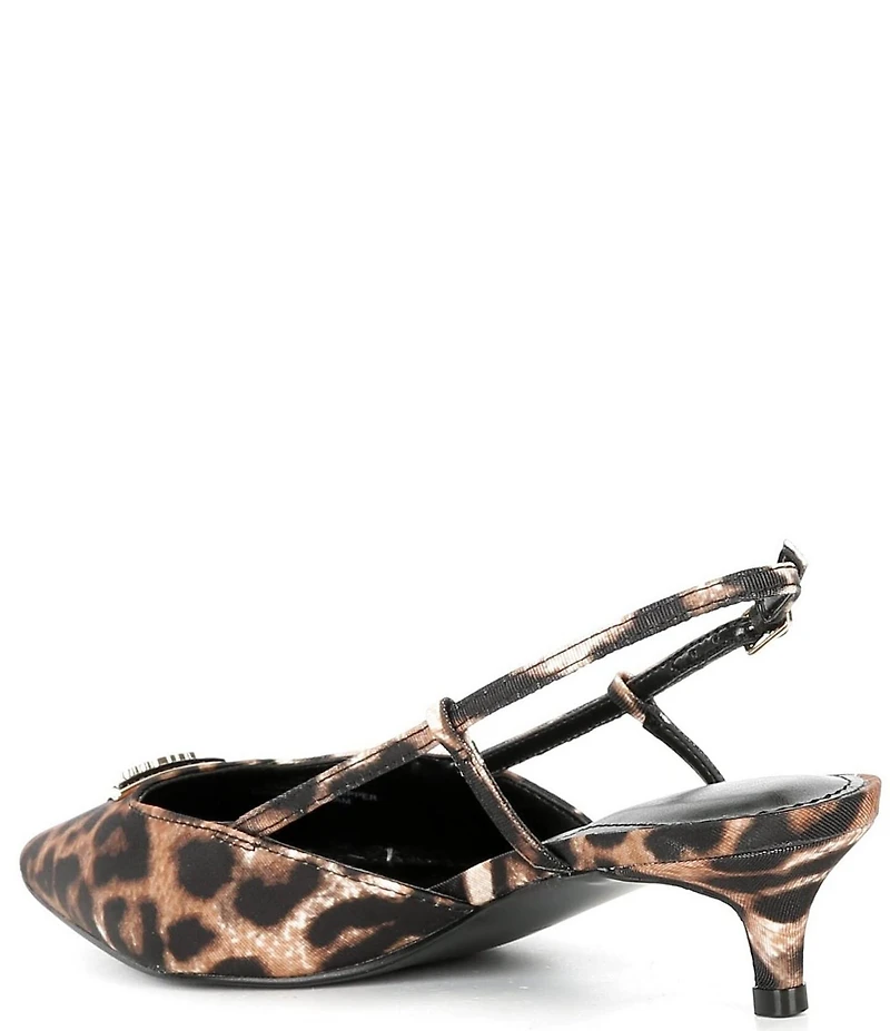 Guess Jesson3 Leopard Print Slingback Pumps