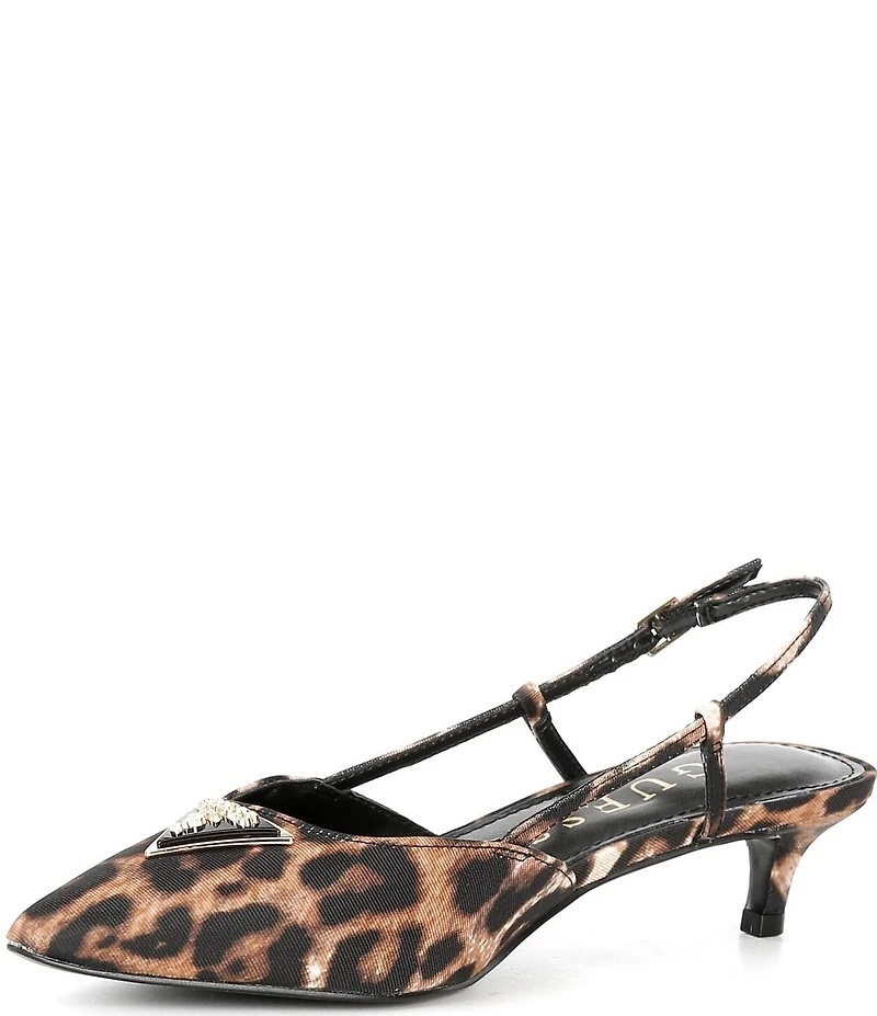 Guess Jesson3 Leopard Print Slingback Pumps
