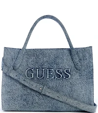 Guess Jodi Washed Denim Logo Tote Bag