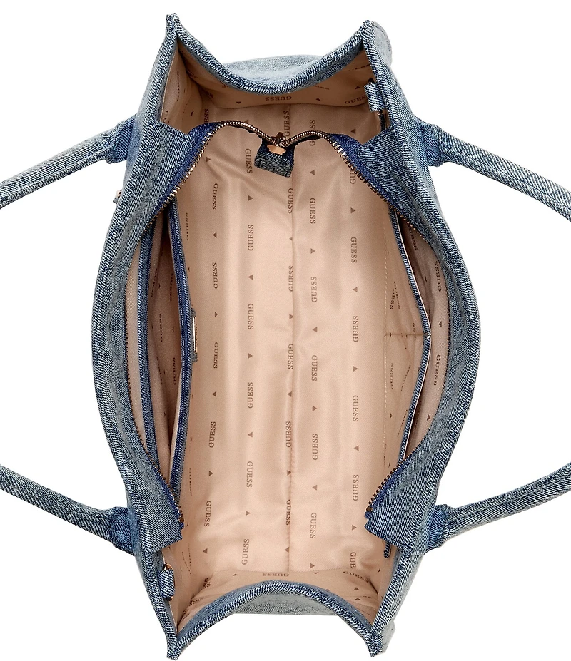 Guess Jodi Washed Denim Logo Tote Bag