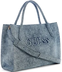 Guess Jodi Washed Denim Logo Tote Bag