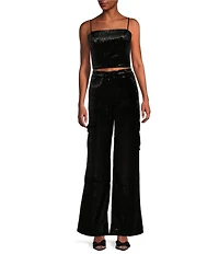 Guess Jolie Velvet Woven Coordinating Tank Top