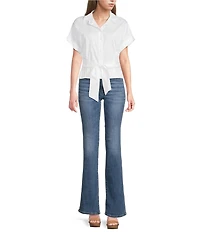 Guess Julie Short Sleeve Tie Front Shirt