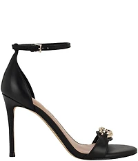 Guess Kabrina Leather Logo Hardware Detail Ankle Strap Dress Sandals