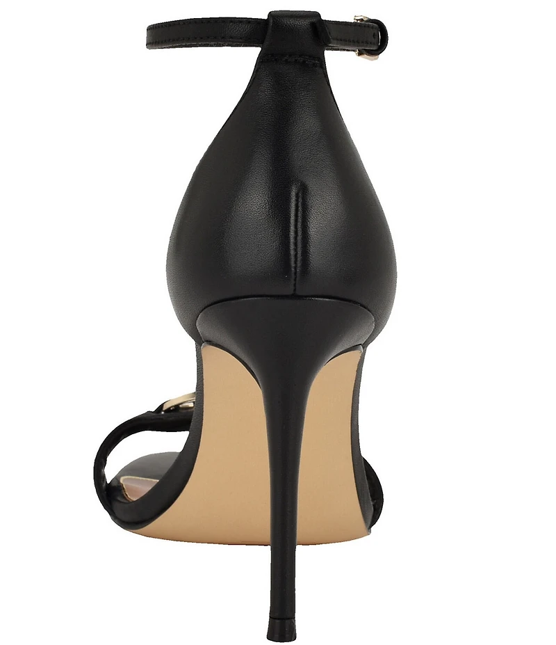 Guess Kabrina Leather Logo Hardware Detail Ankle Strap Dress Sandals