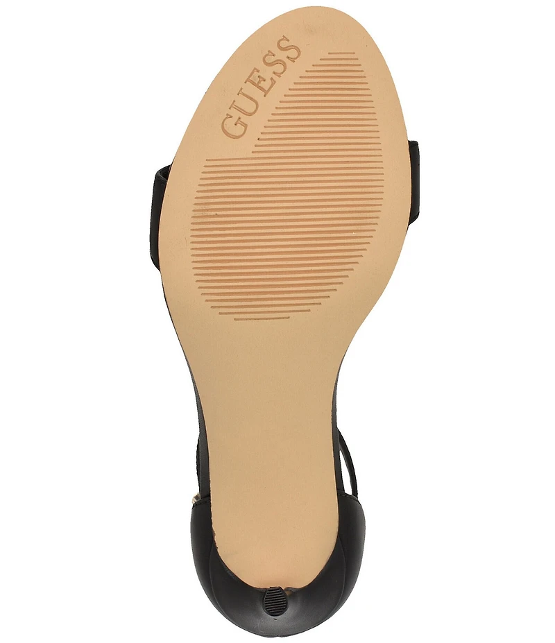 Guess Kabrina Leather Logo Hardware Detail Ankle Strap Dress Sandals
