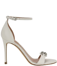 Guess Kabrina Leather Logo Hardware Detail Ankle Strap Dress Sandals