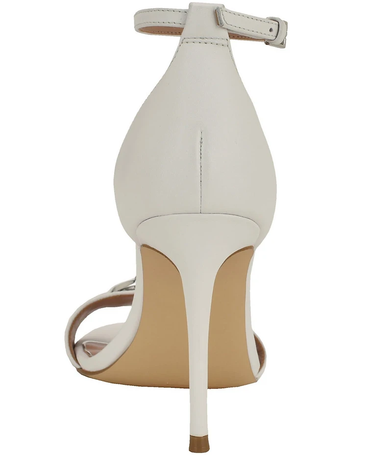 Guess Kabrina Leather Logo Hardware Detail Ankle Strap Dress Sandals