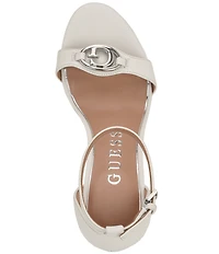 Guess Kabrina Leather Logo Hardware Detail Ankle Strap Dress Sandals