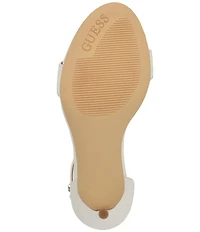 Guess Kabrina Leather Logo Hardware Detail Ankle Strap Dress Sandals