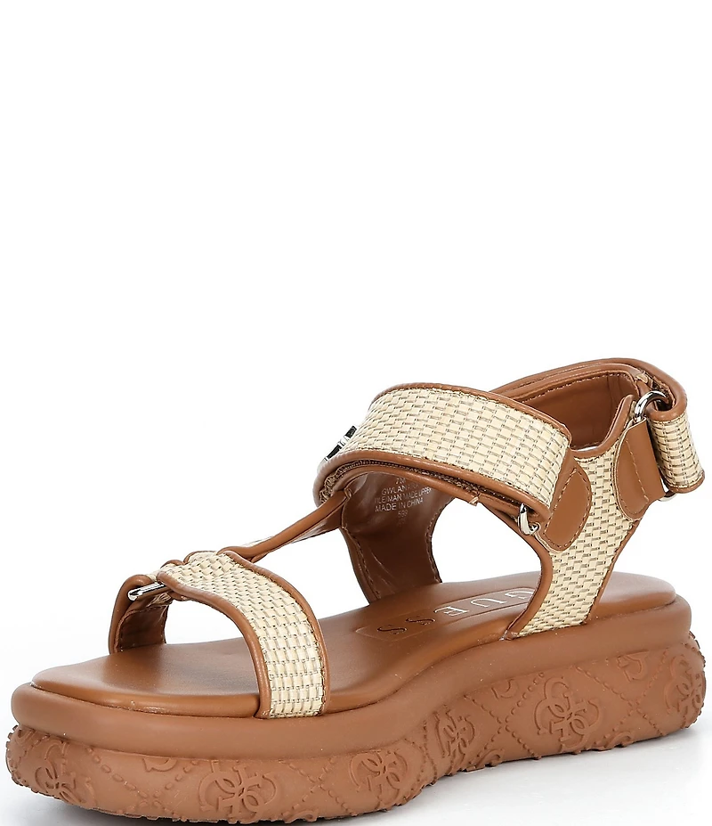 Guess Lanara Raffia Platform Sandals