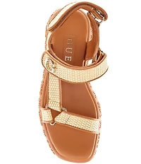 Guess Lanara Raffia Platform Sandals