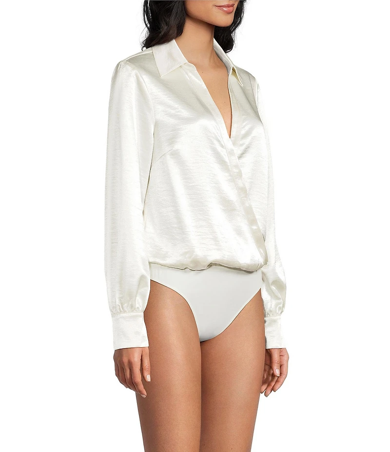 Guess Leah Long Sleeve Satin Bodysuit